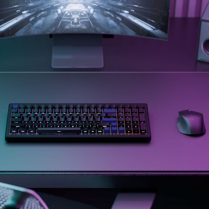 Ducky Cushion 98 Gaming-Tastatur, 96%, US-Layout, Shush Green Switches - Matt schwarz image number 5