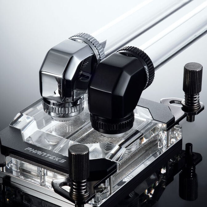 PHANTEKS Glacier Rotary Hard-Tube Fitting 16mm 45 Grad G1/4 - chrome, drehbar image number 4