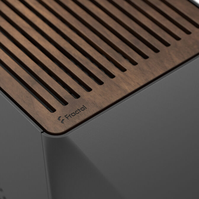 Fractal Design Era 2 Mini-ITX Case, Walnut Wood Panel &ndash; Grey image number 3