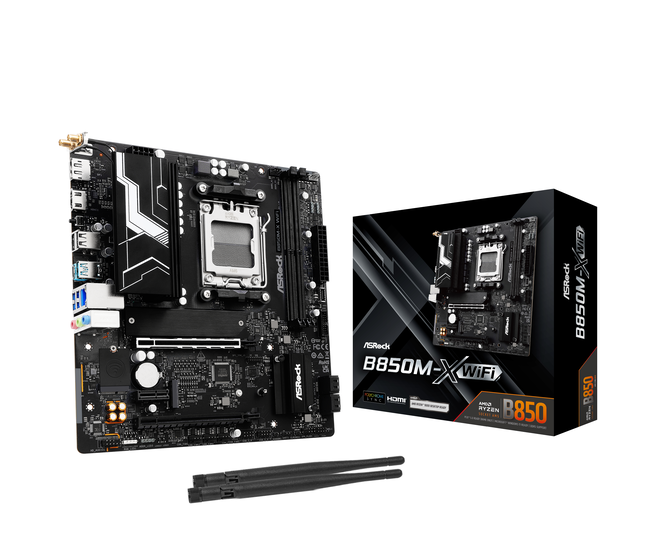 ASROCK B850M-X WiFi motherboard, Socket AM5, AMD B850, Micro-ATX, DDR5 image number 0