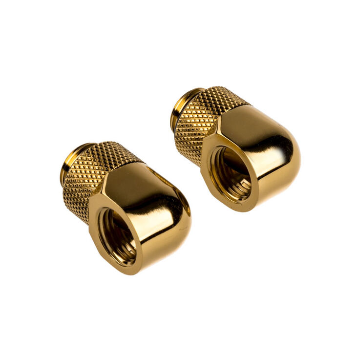 Corsair Hydro X Series Adapter 90 Grad G1/4 Zoll AG auf G1/4 Zoll IG - 2er Pack, drehbar, gold image number 1