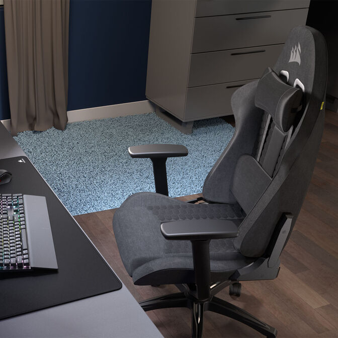 Corsair TC100 Relaxed Soft Fabric Gaming Chair - black, grey image number 9