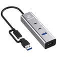 Graugear G-HUB2A2C1-PD USB Hub, 4-Port USB 3.0, USB-C Power Delivery - grey image number null