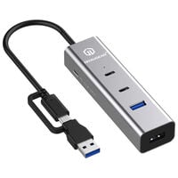 Graugear G-HUB2A2C1-PD USB-Hub, 4-Port USB 3.0, USB-C Power Delivery - grau