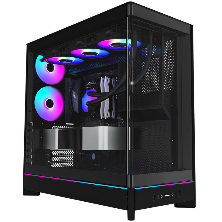 Montech HS02 PRO PC-Gehäuse, Midi-Tower, ATX, Tempered Glass, ARGB - schwarz image number 2