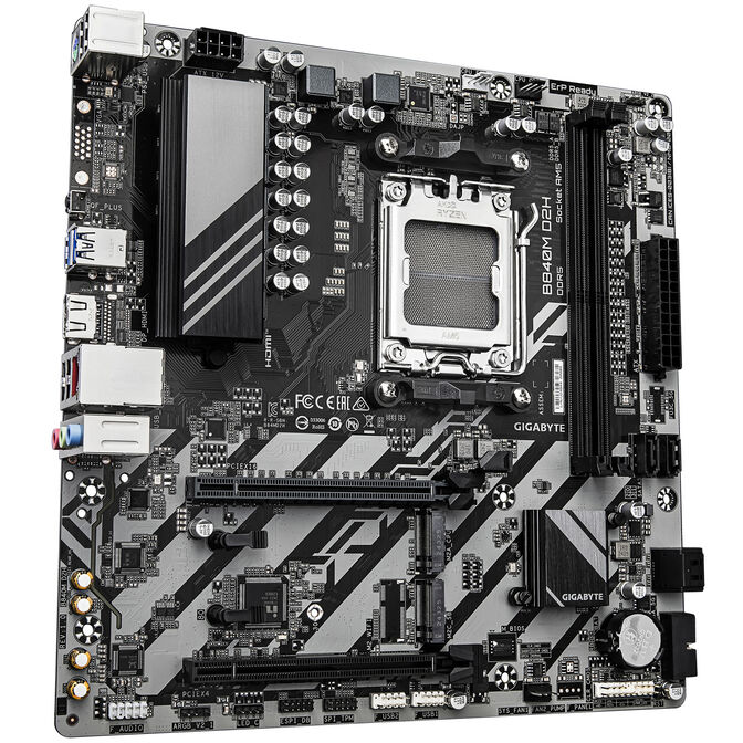 GIGABYTE B840M D2H motherboard, AM5 socket, AMD B840, Micro-ATX, DDR5 image number 1