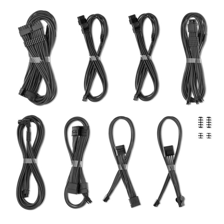 CableMod C-Series Pro ModMesh Kabelset, 2x 12V-2x6-Kabel, StealthSense, für Corsair Type 5 RMx Shift PSUs - carbon, 65cm image number 3