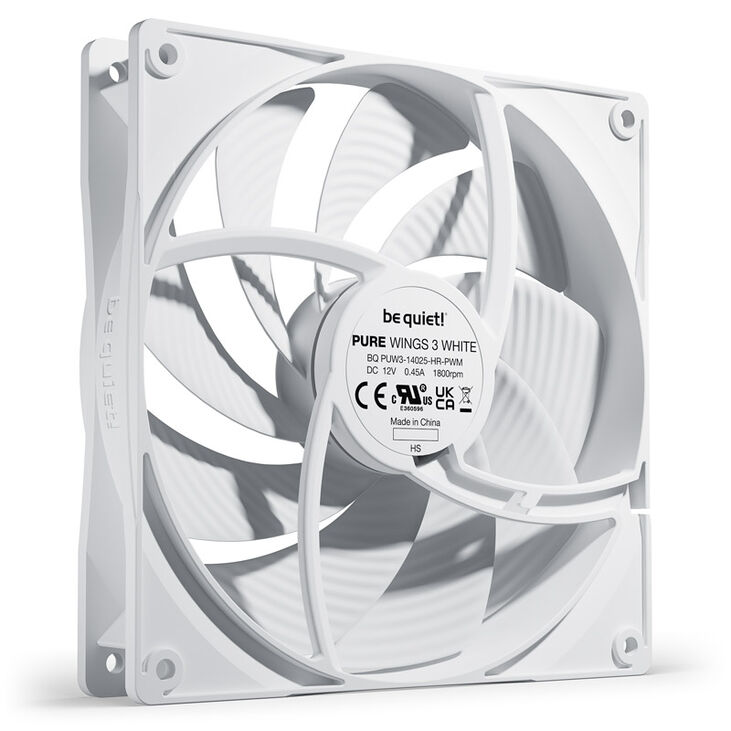 be quiet! Fan Pure Wings 3 PWM - 140 mm, High Speed White image number 1