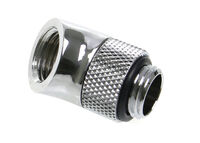 Bitspower Adapter 45 Grad G1/4 Zoll AG auf G1/4 Zoll IG - drehbar, silber gl&auml;nzend