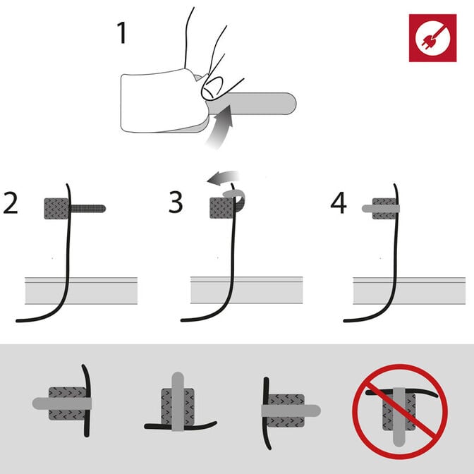 LABEL THE CABLE Wall Velcro Cable Holder 10-Piece Set - white image number 8