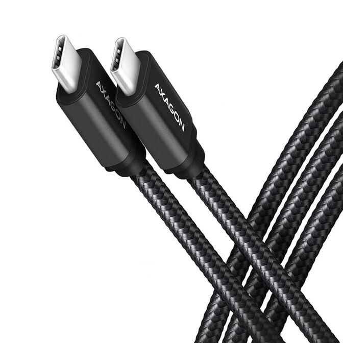 AXAGON BUCM2-CM20AB Charging Cable USB-C to USB-C 2.0, 2m, PD 240W 5A, Aluminium - Black image number 0