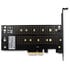 AXAGON PCEM2-D PCIe 3.0 adapter, 1x M.2 NVMe, 1x M.2 SATA, up to 22110 - passive cooling image number null