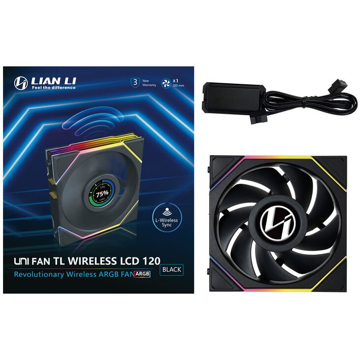 Lian Li UNI FAN TL Wireless LCD Lüfter, ARGB, PWM - 120 mm, schwarz image number 7