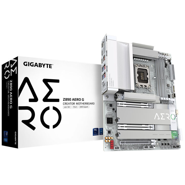 GIGABYTE Z890 AERO G Mainboard, Sockel LGA 1851, Intel Z890, ATX, DDR5 image number 0