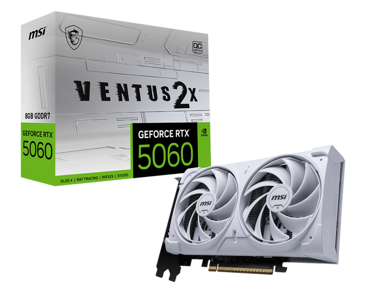 MSI GeForce RTX 5060 Ti 8G Ventus 2X OC White, 8192 MB GDDR7 image number 0