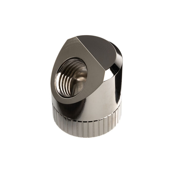 EK Water Blocks EK-Torque Adapter 45 Degree G1/4 Inch Female to G1/4 Inch Male - Rotatable, nickel silver image number 2