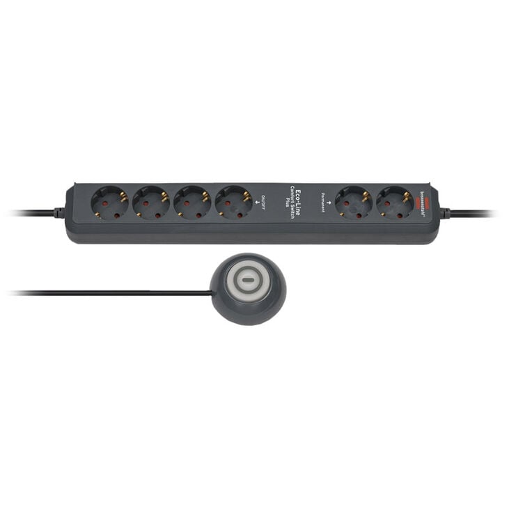 Brennenstuhl Eco-Line Comfort Switch Plus Steckdosenleiste, 6-fach - anthrazit image number 0