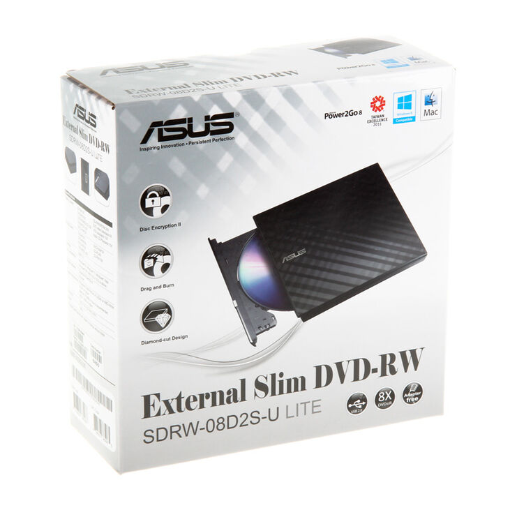 ASUS SDRW-08D2S-U Lite DVD-Brenner - extern, schwarz image number 4