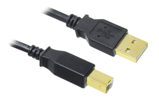 InLine USB 2.0 Kabel, A auf B, vergoldet, schwarz - 1m image number 0