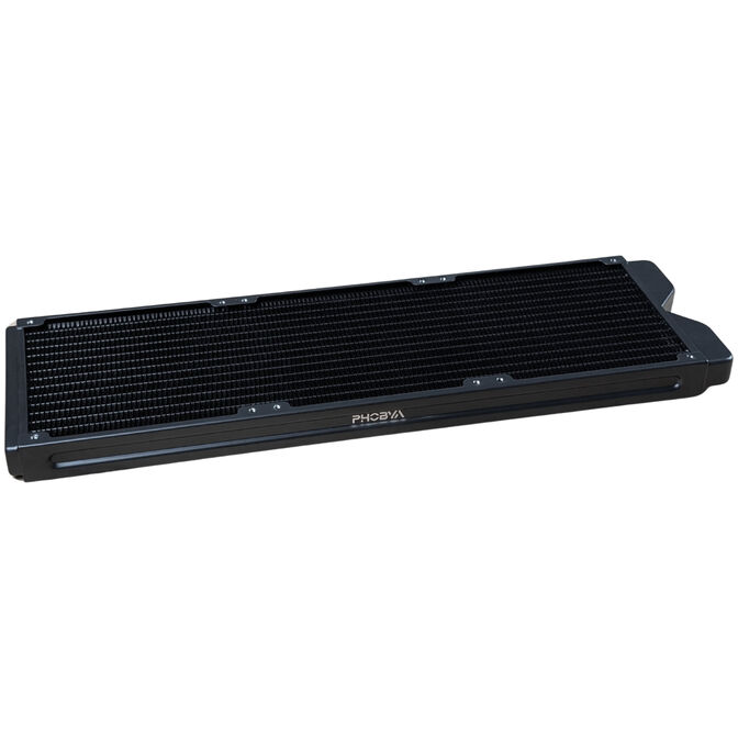 Phobya R27-S420 Radiator, 420 mm radiator, 18 FPI, copper fins, 2x G1/4-inch connectors &ndash; black image number 1