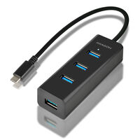 AXAGON HUE-S2C USB-A Hub, 4x USB 3.0, external power supply - 40 cm USB-C