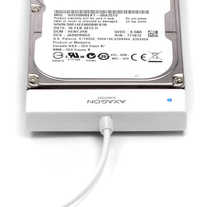 AXAGON ADSA-1S SLIMPort Adapter, USB 2.0, 2.5" SSD/HDD, SATA - with Case image number 6