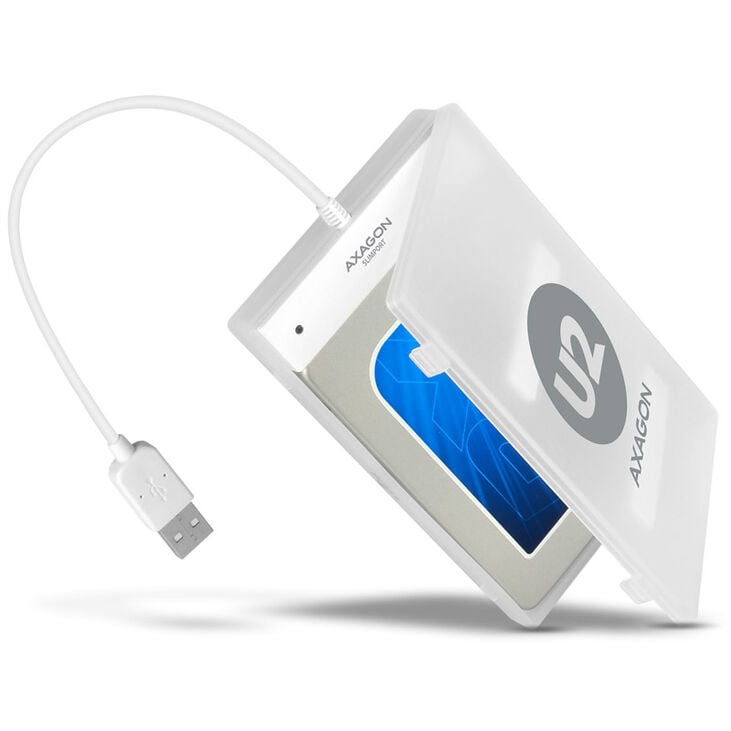 AXAGON ADSA-1S SLIMPort Adapter, USB 2.0, 2,5" SSD/HDD, SATA - mit Case image number 1