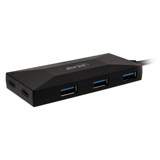 InLine USB 3.2 Gen 1 Hub, USB Typ-C, 3 Port Typ-A, 2 Port Typ-C, 3A Netzteil - schwarz image number 1
