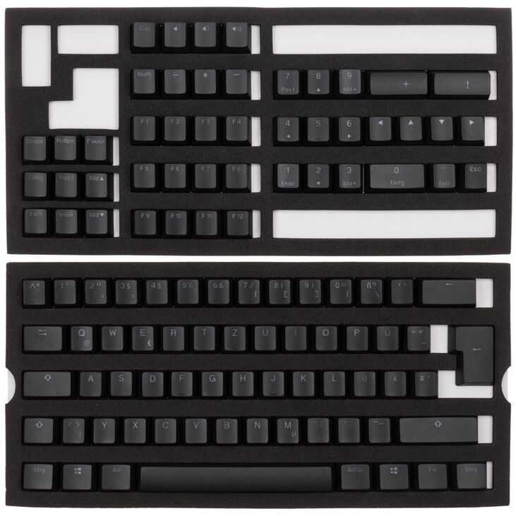 Ducky PBT Double-Shot Keycap Set for Backlight, DE Layout - black image number 1