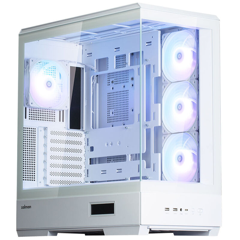 Zalman P50 DS PC-Gehäuse, Midi-Tower, ATX, RGB, Tempered Glass - weiß