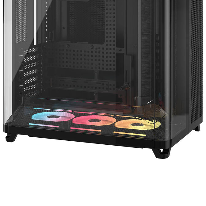 Corsair AIR 5400 LX-R LINK PC Case, Mid-Tower, Tempered Glass, RGB - includes 3x 120mm Fans, black image number 9