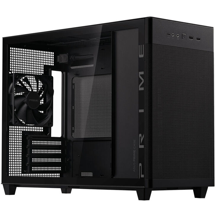 ASUS Prime AP201 Micro-ATX Gehäuse, Tempered Glass - schwarz image number 4