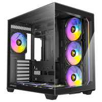 Antec C5 Computer Case, Mid-Tower, ATX, RGB, Tempered Glass - black