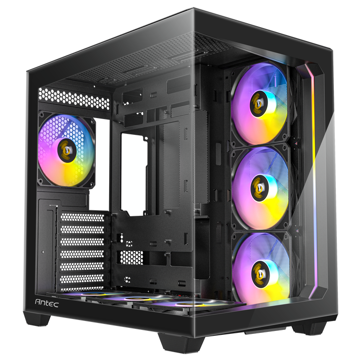 Antec C5 Computer Case, Mid-Tower, ATX, RGB, Tempered Glass - black image number 0