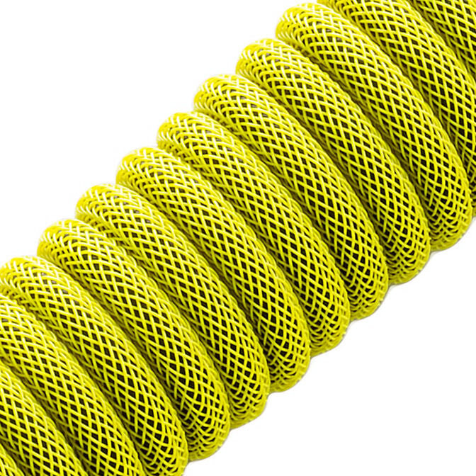 CableMod PRO Coiled Keyboard Cable USB-C to USB Type A, Dominator Yellow - 150cm image number 1