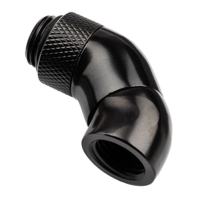 Alphacool Eiszapfen Winkeladapter 45 Grad doppel drehbar G1/4 AG auf G1/4 IG - schwarz image number 0