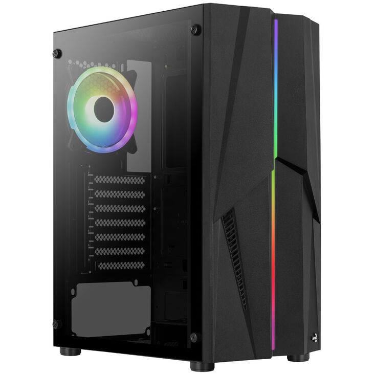 Aerocool Mecha v2 Mid Tower, Tempered Glass - Black image number 8