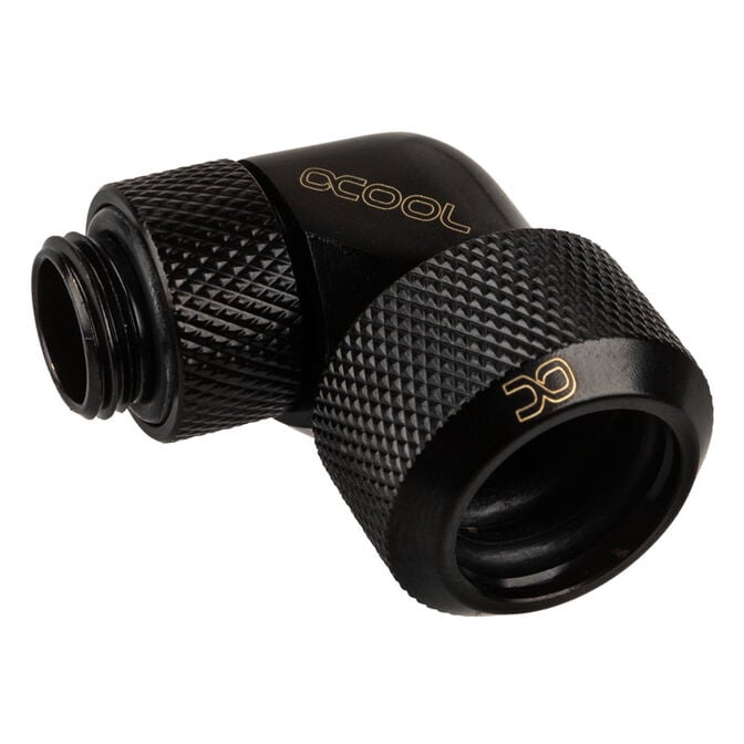 Alphacool Eiszapfen Anschluss 90 Grad G1/4 Zoll AG auf 16mm AD Hardtube - schwarz image number 0