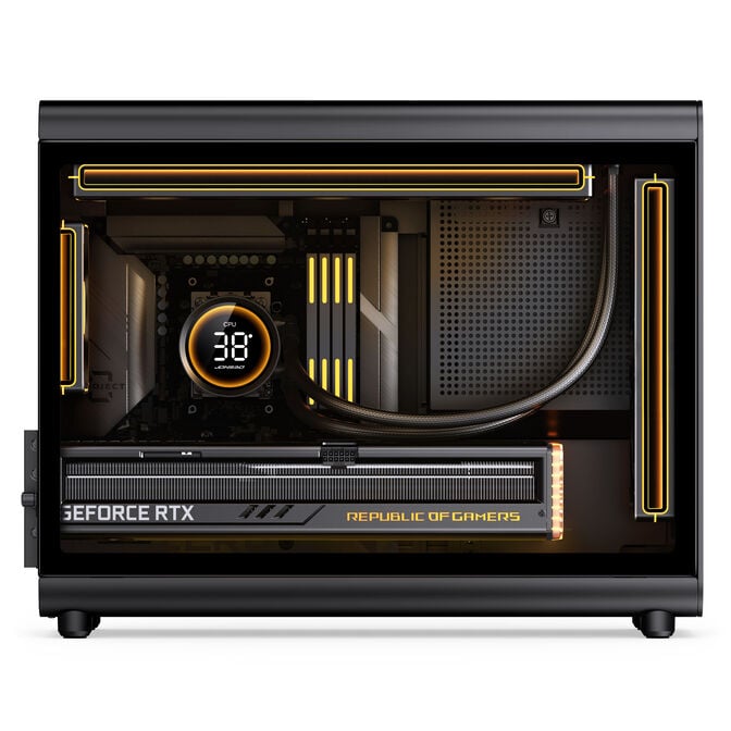 Jonsbo D33 Wood PC Case, Mini Case, mATX, Tempered Glass - Black, Wood image number 12