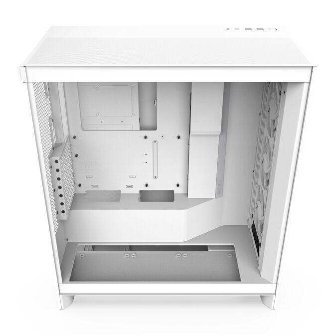 NZXT H7 Flow RGB PC Case, Mid Tower, E-ATX, RGB, Tempered Glass - White image number 8