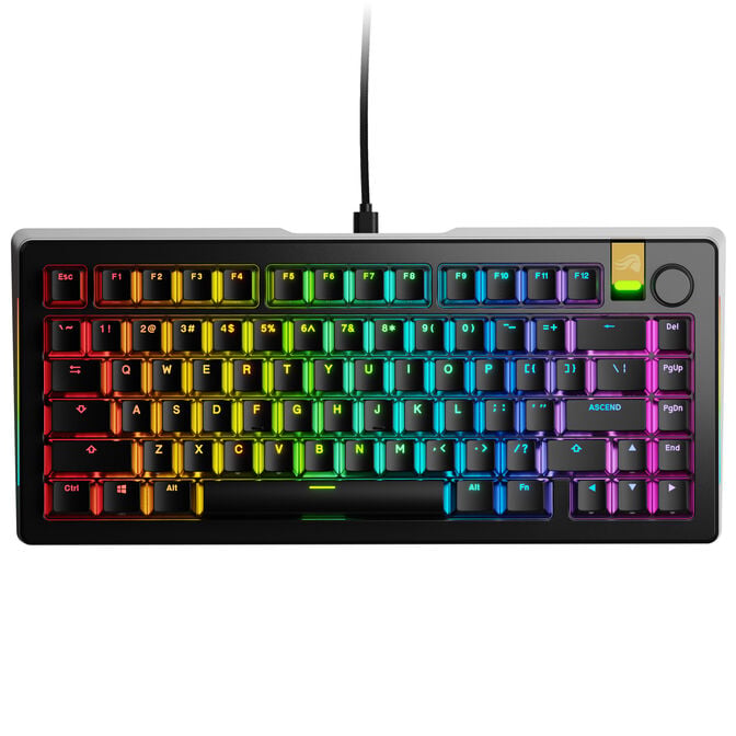 Glorious GMMK 3 Pro HE 75% Gaming Keyboard - Pre-Built, ANSI (US), Fox HE Switches, Black image number 1
