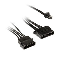 Kolink Lüfter Adapterkabel 3-Pin zu 2x 4-Pin Molex - 245mm, schwarz