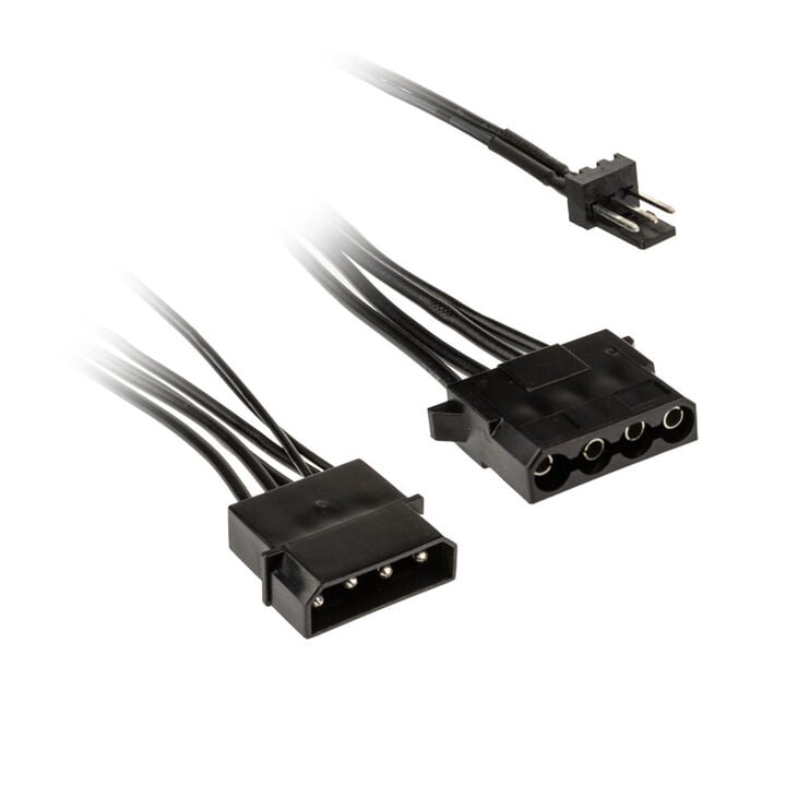 Kolink Lüfter Adapterkabel 3-Pin zu 2x 4-Pin Molex - 245mm, schwarz image number 0