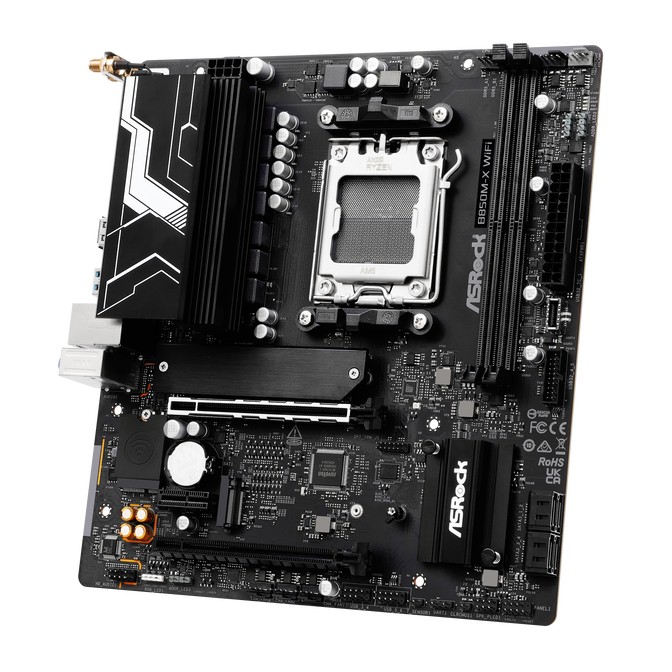 ASROCK B850M-X WiFi motherboard, Socket AM5, AMD B850, Micro-ATX, DDR5 image number 2