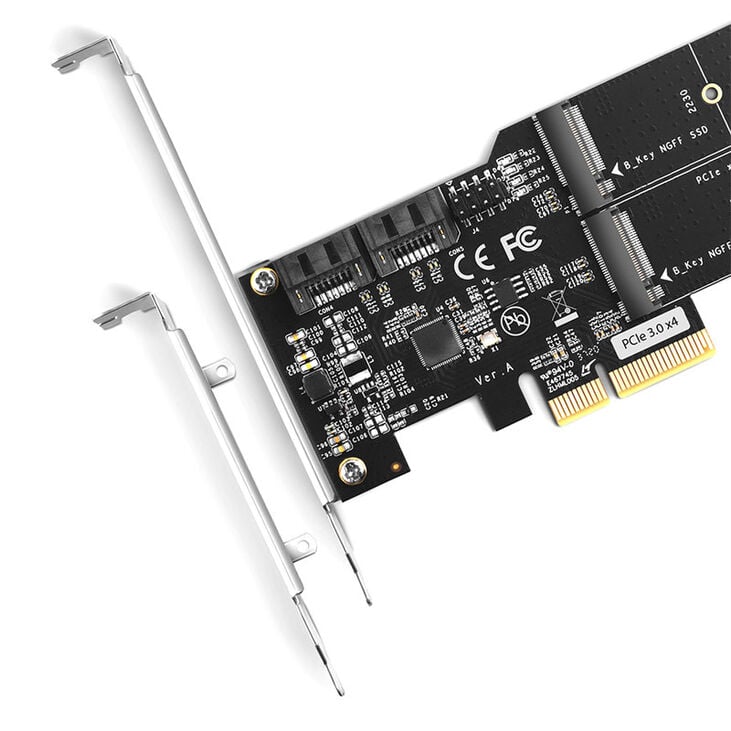 AXAGON PCES-SA4M2 PCIe Controller 2x internal SATA 6G port + 2x internal M.2 B-key SATA port + LP image number 2