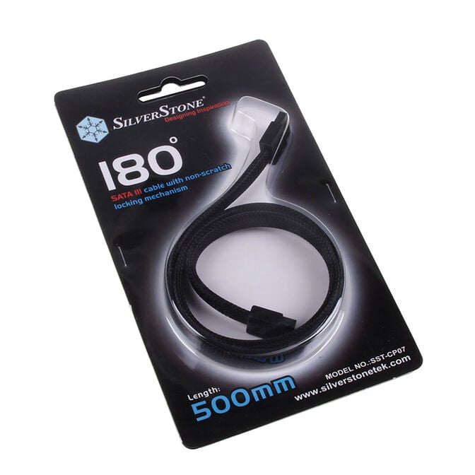 SilverStone SATA III Kabel 50cm - sleeved black image number 2