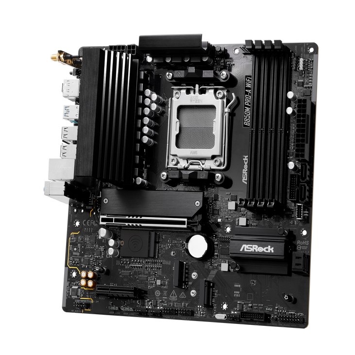 ASROCK B850M Pro-A WiFi Mainboard, Sockel AM5, AMD B850, Micro-ATX, DDR5 image number 2