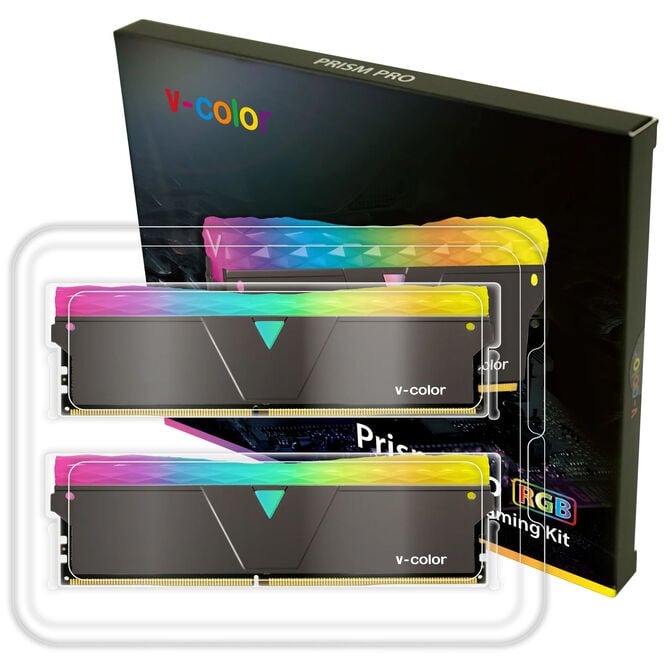 V-Color Prism Pro RGB DDR4-3600 RAM, CL18 - 16 GB Dual-Kit, schwarz image number 1