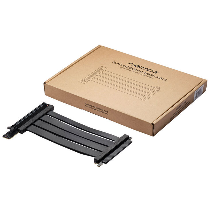 PHANTEKS PCI-E 4.0 x16 Riser Flachband-Kabel, 90 Grad, 22cm - schwarz image number 2
