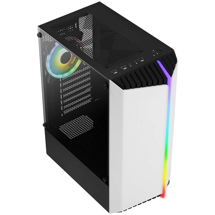 Aerocool Bionic v2 Mid Tower, RGB, Tempered Glass - Black/White image number 1